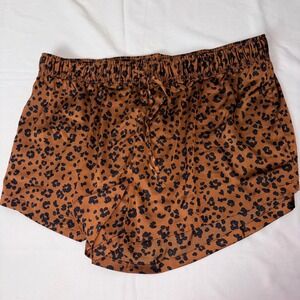 Auden Luxury Collection Womens XXL Leopard Print Sleepwear Shorts Brown Black